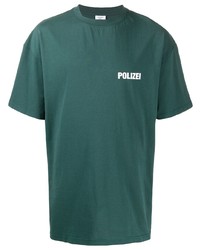 T-shirt girocollo stampata verde scuro di Vetements