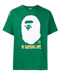 T-shirt girocollo stampata verde di A Bathing Ape
