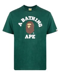 T-shirt girocollo stampata verde di A Bathing Ape