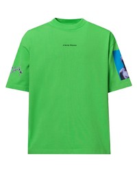 T-shirt girocollo stampata verde di A BETTER MISTAKE