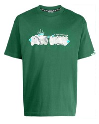 T-shirt girocollo stampata verde di AAPE BY A BATHING APE