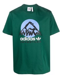 T-shirt girocollo stampata verde di adidas