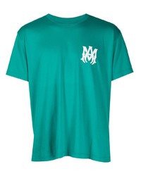 T-shirt girocollo stampata verde di Amiri