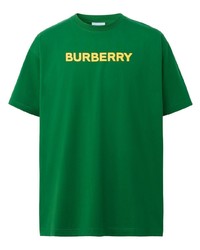 T-shirt girocollo stampata verde di Burberry