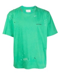 T-shirt girocollo stampata verde di Buscemi