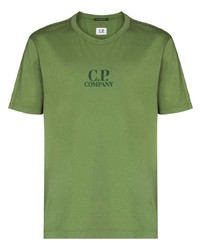 T-shirt girocollo stampata verde di C.P. Company