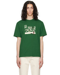 T-shirt girocollo stampata verde di Carne Bollente