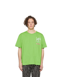 T-shirt girocollo stampata verde di Charles Jeffrey Loverboy