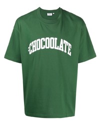 T-shirt girocollo stampata verde di Chocoolate