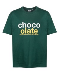 T-shirt girocollo stampata verde di Chocoolate
