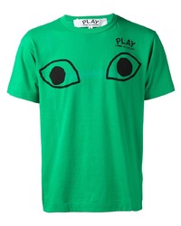 T-shirt girocollo stampata verde di Comme Des Garcons Play