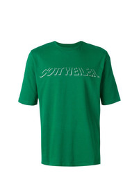 T-shirt girocollo stampata verde di Cottweiler