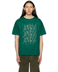 T-shirt girocollo stampata verde di Dime