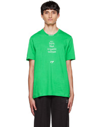 T-shirt girocollo stampata verde di Doublet