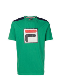T-shirt girocollo stampata verde di Fila