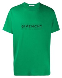 T-shirt girocollo stampata verde di Givenchy