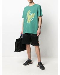 T-shirt girocollo stampata verde di Paura