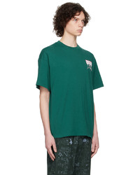 T-shirt girocollo stampata verde di Brain Dead