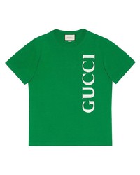 T-shirt girocollo stampata verde di Gucci