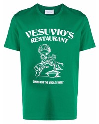 T-shirt girocollo stampata verde di Harmony Paris
