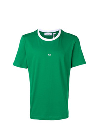 T-shirt girocollo stampata verde di Helmut Lang