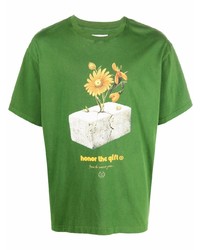 T-shirt girocollo stampata verde di HONOR THE GIFT
