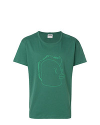 T-shirt girocollo stampata verde di Jijibaba