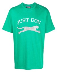 T-shirt girocollo stampata verde di Just Don