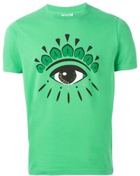 T-shirt girocollo stampata verde di Kenzo