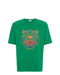 T-shirt girocollo stampata verde di Kenzo