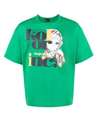 T-shirt girocollo stampata verde di Kolor