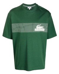 T-shirt girocollo stampata verde di Lacoste