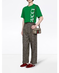 T-shirt girocollo stampata verde di Gucci