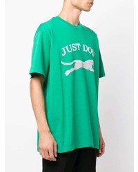 T-shirt girocollo stampata verde di Just Don