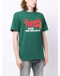 T-shirt girocollo stampata verde di Nahmias