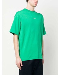 T-shirt girocollo stampata verde di Drôle De Monsieur