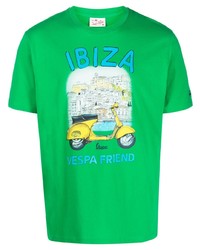 T-shirt girocollo stampata verde di MC2 Saint Barth