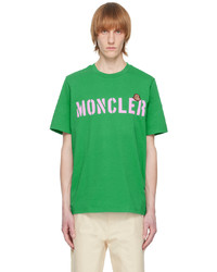T-shirt girocollo stampata verde di Moncler