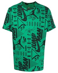 T-shirt girocollo stampata verde di Nike