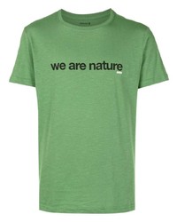 T-shirt girocollo stampata verde di OSKLEN