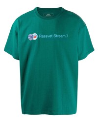 T-shirt girocollo stampata verde di PACCBET