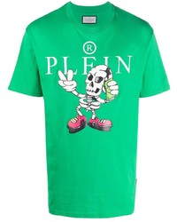 T-shirt girocollo stampata verde di Philipp Plein