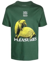 T-shirt girocollo stampata verde di Pleasures