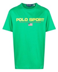 T-shirt girocollo stampata verde di Polo Ralph Lauren