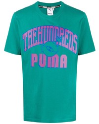 T-shirt girocollo stampata verde di Puma