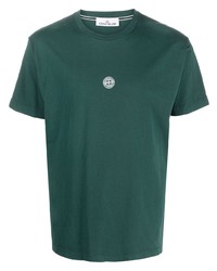 T-shirt girocollo stampata verde di Stone Island
