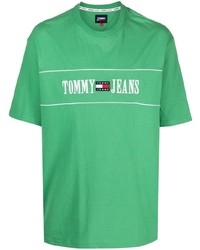 T-shirt girocollo stampata verde di Tommy Jeans