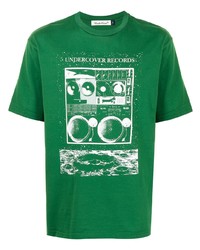 T-shirt girocollo stampata verde di UNDERCOVE