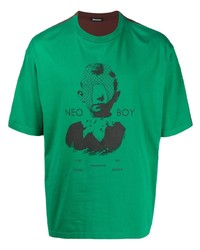 T-shirt girocollo stampata verde di Undercoverism
