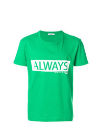 T-shirt girocollo stampata verde di Valentino
